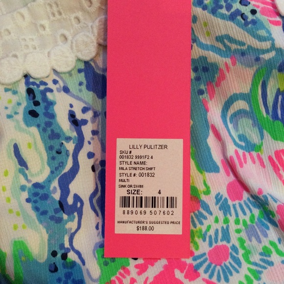 Lilly Pulitzer Mila Shift Dress Sink Or Swim Sz 4 - Picture 5 of 7